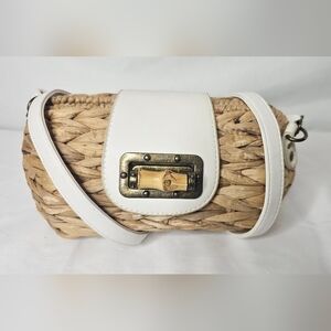 Sun and Sand Straw White And Natural Crossbody Bag